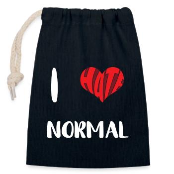 Haine Normal Arrêter Haine Anti Haine - Sac cadeau en coton avec cordon (14 x 20 cm) - bleu marine - Devant
