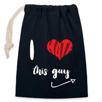 Détester ce gars Arrêter de haïr Anti haine - Sac cadeau en coton avec cordon (14 x 20 cm) - bleu marine - Devant