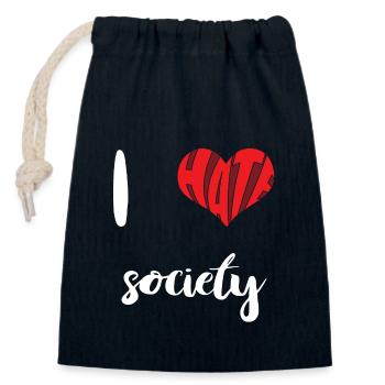 Hass Gesellschaft Stoppt Hass Anti Hass - Verschließbarer Geschenkbeutel aus Baumwolle (14x20cm) - Navy - Vorne