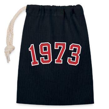 Année de naissance sport 1973 - Sac cadeau en coton avec cordon (14 x 20 cm) - bleu marine - Devant