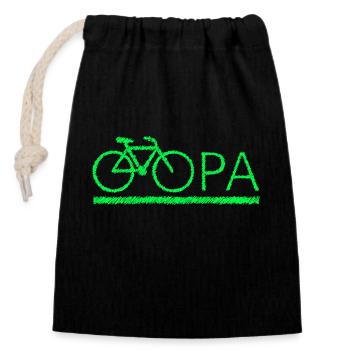 bester Opa Fahrrad Mountainbike Radeln Kritzeln - Verschließbarer Geschenkbeutel aus Baumwolle (14x20cm) - Schwarz - Vorne