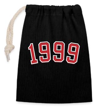 Année de naissance sport 1999 - Sac cadeau en coton avec cordon (14 x 20 cm) - noir - Devant