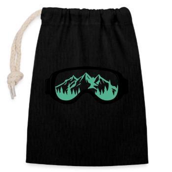 Lunettes de ski - Sac cadeau en coton avec cordon (14 x 20 cm) - noir - Devant