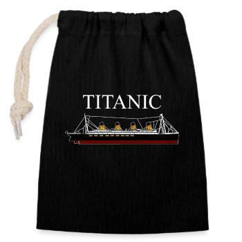 Titanic - Closable cotton gift bag (14x20cm) - black - Front