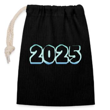2025 - Closable cotton gift bag (14x20cm) - black - Front