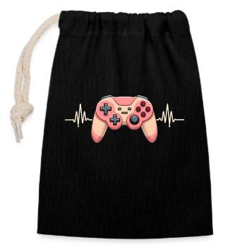 Gamer Video Games Console Gaming Birthday Gaming - Closable cotton gift bag (14x20cm) - black - Front