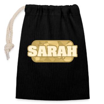 Health Sarah - Closable cotton gift bag (14x20cm) - black - Front