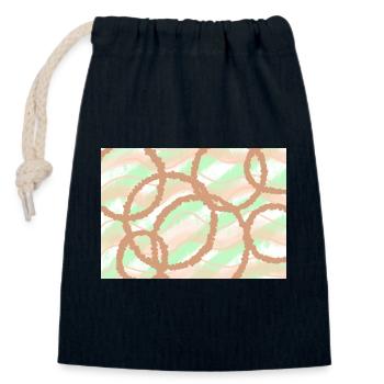 Brown Circles Background - Closable cotton gift bag (14x20cm) - navy - Front