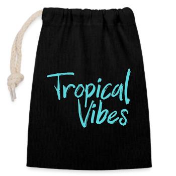 Summer holidays, in the tropics, - Closable cotton gift bag (14x20cm) - black - Front