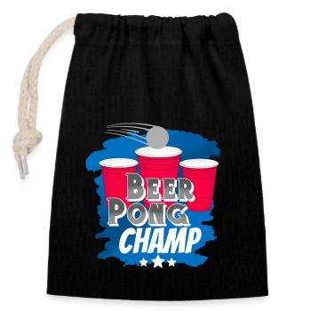 Beerpong Beer Pong - Closable cotton gift bag (14x20cm) - black - Front