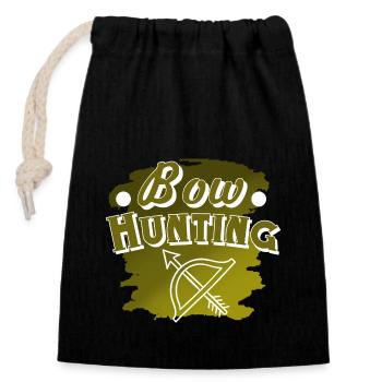 Bow Hunting - Verschließbarer Geschenkbeutel aus Baumwolle (14x20cm) - Schwarz - Vorne