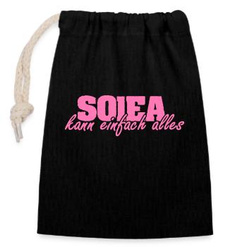 Mrs. Solea - Closable cotton gift bag (14x20cm) - black - Front