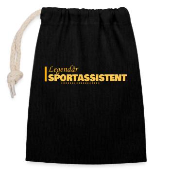 Assistant sportif - Sac cadeau en coton avec cordon (14 x 20 cm) - noir - Devant