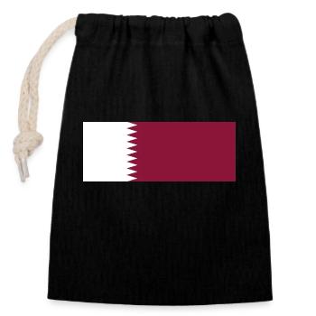 Qatar - Closable cotton gift bag (14x20cm) - black - Front
