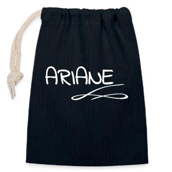 First name Ariane - Closable cotton gift bag (14x20cm) - navy - Front
