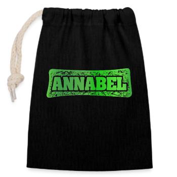 Annabel as a first name - Closable cotton gift bag (14x20cm) - black - Front