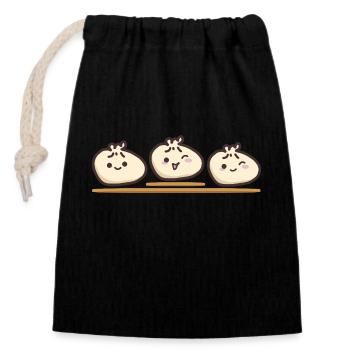 Dim sum family reunion - Closable cotton gift bag (14x20cm) - black - Front