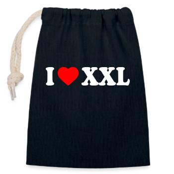 I love xxl - Verschließbarer Geschenkbeutel aus Baumwolle (14x20cm) - Navy - Vorne