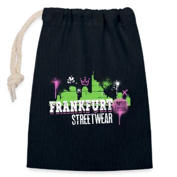 Frankfurt Skyline Stadt Deutschland Graffiti - Verschließbarer Geschenkbeutel aus Baumwolle (14x20cm) - Navy - Vorne
