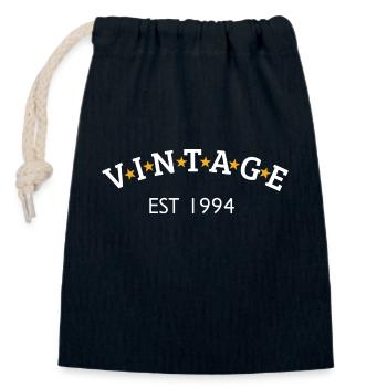 Vintage est 1994 - Sac cadeau en coton avec cordon (14 x 20 cm) - bleu marine - Devant