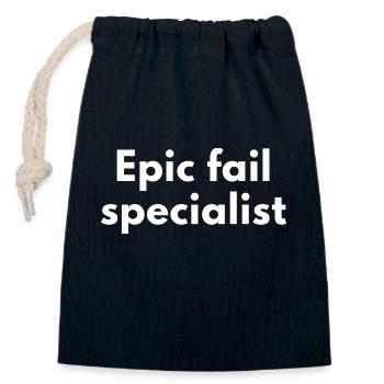 Epic Fail Spezialist – Lustiges Design - Verschließbarer Geschenkbeutel aus Baumwolle (14x20cm) - Navy - Vorne