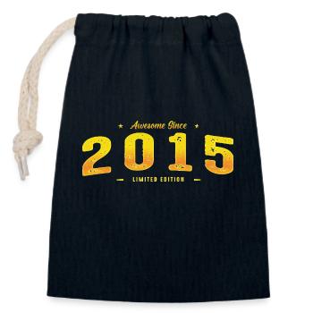 Awesome Since 2015 - 10. Geburtstag Limited Edition - Verschließbarer Geschenkbeutel aus Baumwolle (14x20cm) - Navy - Vorne