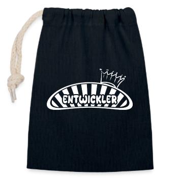 Beruf Entwickler - Verschließbarer Geschenkbeutel aus Baumwolle (14x20cm) - Navy - Vorne