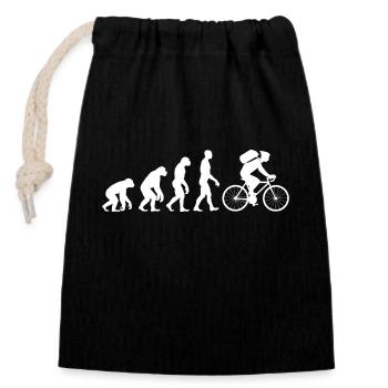 Evolution Radfahren Radfahren Biker Radfahren - Verschließbarer Geschenkbeutel aus Baumwolle (14x20cm) - Schwarz - Vorne