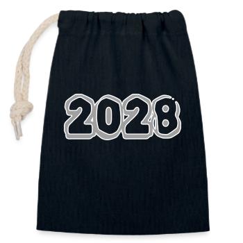 2028 - Closable cotton gift bag (14x20cm) - navy - Front