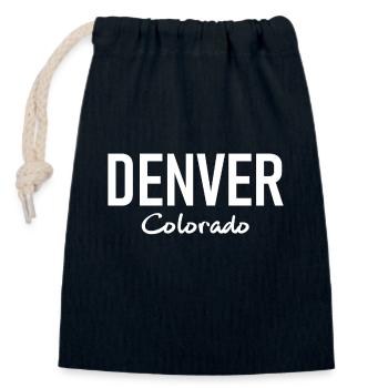 Denver - Colorado - États-Unis - États-Unis d’Amérique - Sac cadeau en coton avec cordon (14 x 20 cm) - bleu marine - Devant