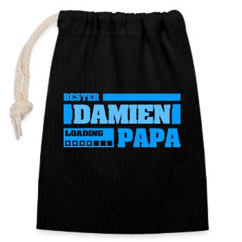 First name Damien - Closable cotton gift bag (14x20cm) - black - Front