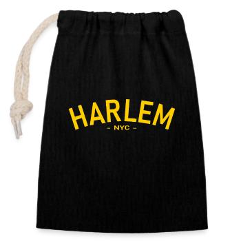 Harlem - NYC - New York City - United States - USA - Closable cotton gift bag (14x20cm) - black - Front