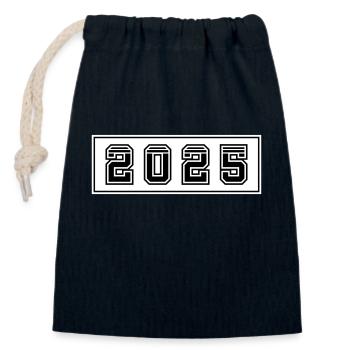 2025 Jahr - Verschließbarer Geschenkbeutel aus Baumwolle (14x20cm) - Navy - Vorne