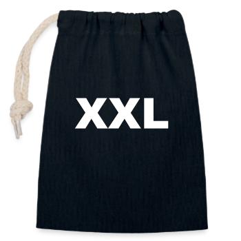 XXL - X large - extra large - Closable cotton gift bag (14x20cm) - navy - Front