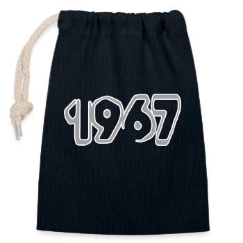 1967 - Verschließbarer Geschenkbeutel aus Baumwolle (14x20cm) - Navy - Vorne