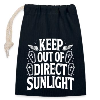 Tenir à l’abri de la lumière directe du soleil ! Vampire Goth Emo - Sac cadeau en coton avec cordon (14 x 20 cm) - bleu marine - Devant