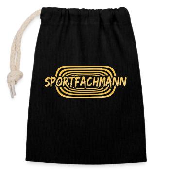 Work Sports Specialist - Closable cotton gift bag (14x20cm) - black - Front