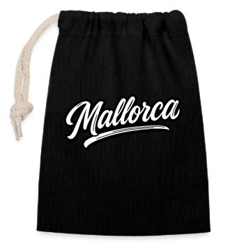 Mallorca lettering - Closable cotton gift bag (14x20cm) - black - Front
