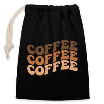 Coffee Lover Quote - Closable cotton gift bag (14x20cm) - black - Front