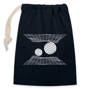 Futuristisches Gitter-Weltraumkugel-Design - Verschließbarer Geschenkbeutel aus Baumwolle (14x20cm) - Navy - Vorne
