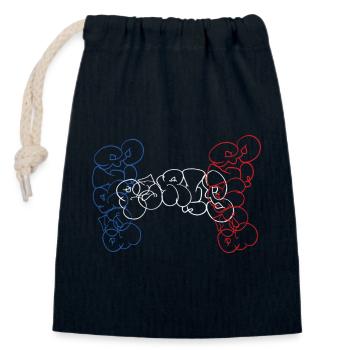 Paris Throw Up Wildstyle Mix Bubble Souvenir - Sac cadeau en coton avec cordon (14 x 20 cm) - bleu marine - Devant