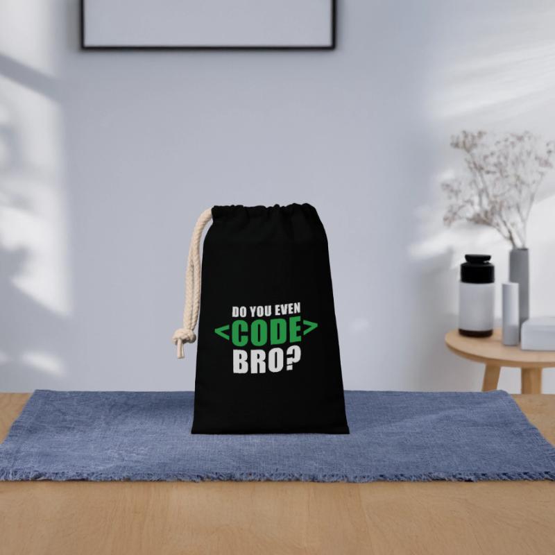 Codez-vous même Bro Graphic Sac cadeau en coton avec cordon (14 x 20 cm)