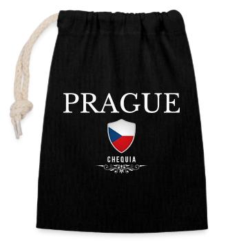 Prag, Tschechische Republik, Souvenir Prag - Verschließbarer Geschenkbeutel aus Baumwolle (14x20cm) - Schwarz - Vorne