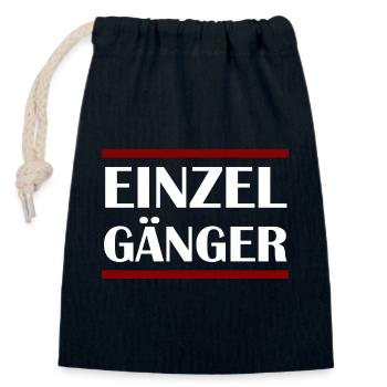 LONER - Closable cotton gift bag (14x20cm) - navy - Front