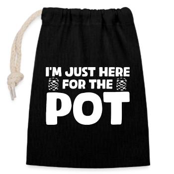 Pour le pot Casino Gambling Funny Player - Sac cadeau en coton avec cordon (14 x 20 cm) - noir - Devant