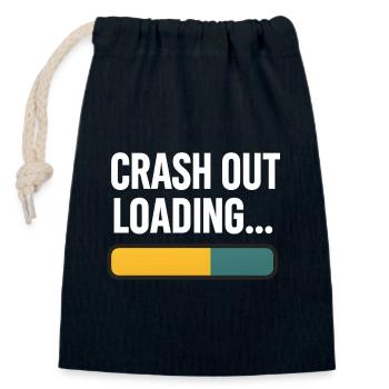 Crash Out Loading Bar, lustiger Spruch - Verschließbarer Geschenkbeutel aus Baumwolle (14x20cm) - Navy - Vorne