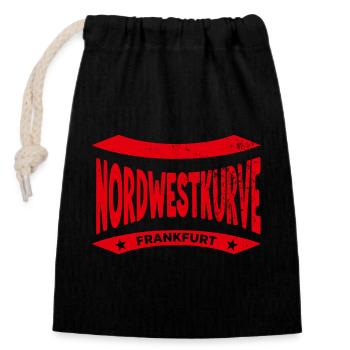 Sweat à capuche Frankfurt Nordwestkurve, Rouge, Eagle Power - Sac cadeau en coton avec cordon (14 x 20 cm) - noir - Devant