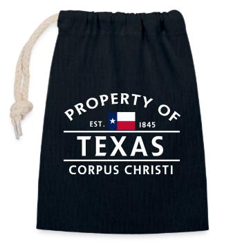 Texas Corpus Christi 1845 - Closable cotton gift bag (14x20cm) - navy - Front