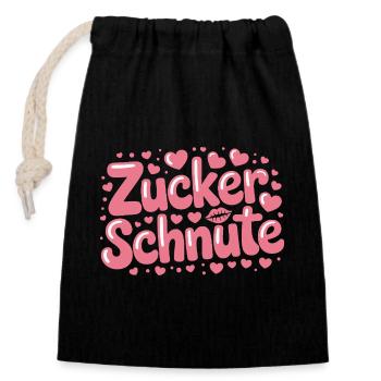 Museau sucré Dent sucrée Chocolat Sucre Museau - Sac cadeau en coton avec cordon (14 x 20 cm) - noir - Devant