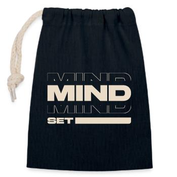 Mindset – Motivation & Success Mentality Statement - Closable cotton gift bag (14x20cm) - navy - Front